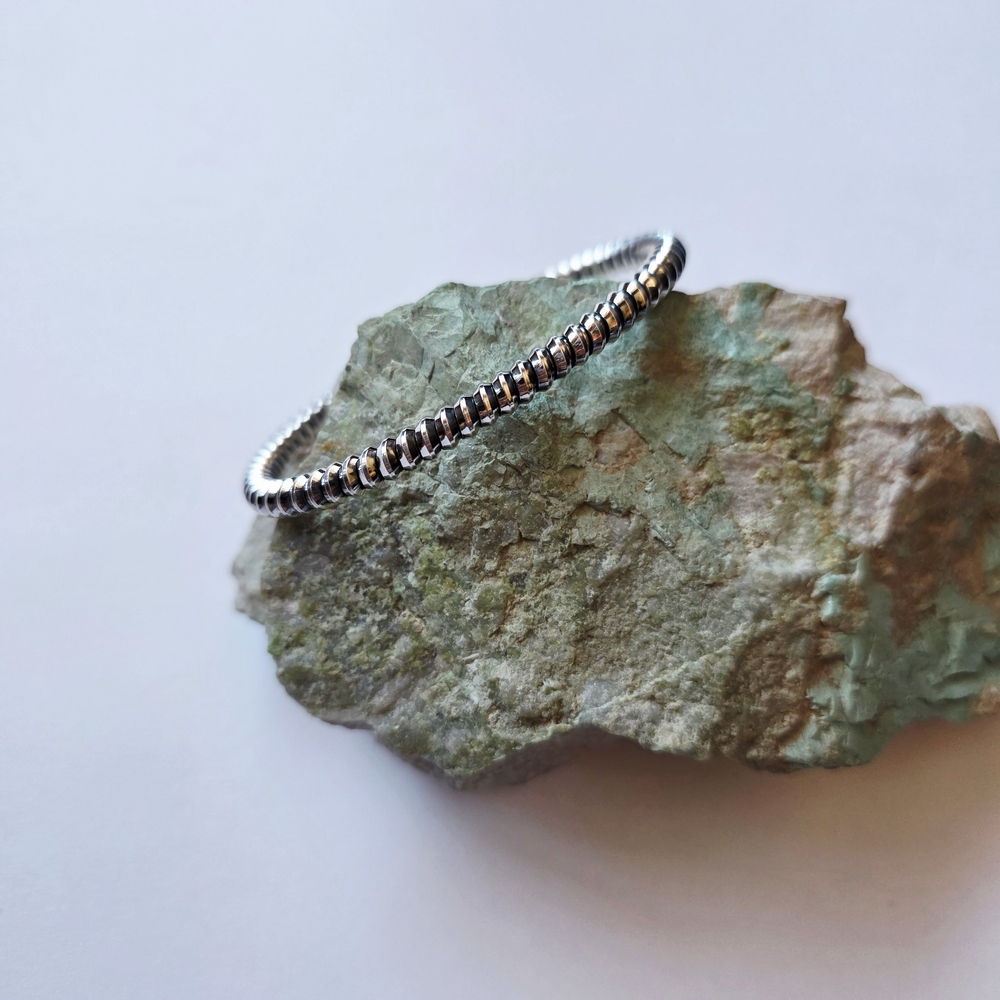 Elegant Silver Beaded Bracelet